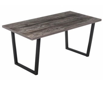 Стол Эльпатия 150х75х75 дуб рошелье / черный матовый