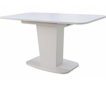 Стол на тумбе раскладной Рондо-2 белый шелк