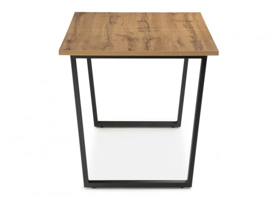 Стол раскладной Лота Лофт 140(180)х80х74 25 мм дуб вотан / матовый черный в Ростове-на-Дону