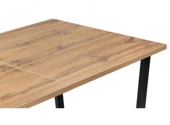 Стол раскладной Лота Лофт 140(180)х80х74 25 мм дуб вотан / матовый черный в Ростове-на-Дону