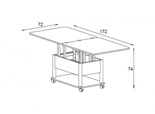 Стол-трансформер Виват светлый венге / белый в Ростове-на-Дону