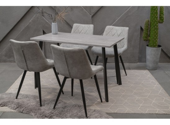 Стол Тринити Лофт 120х60х75 25 мм бетон / матовый черный в Ростове-на-Дону