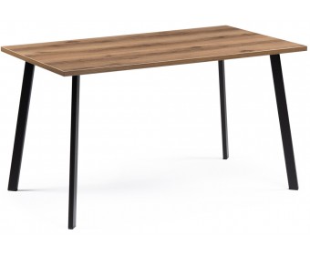 Стол Тринити Лофт 140x80x75 25 мм дуб делано темный / матовый черный