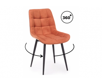 Стул на металлокаркасе Челси 360 К терракотовый (zd 432) / черный