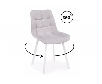 Стул на металлокаркасе Челси 360 П светло-серый (zd 960) / белый