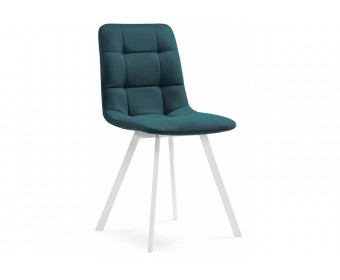 Стул на металлокаркасе Чилли морская волна / белый