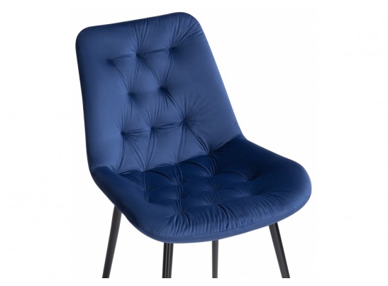 Стул на металлокаркасе Гояр темно-синий / черный глянец в Ростове-на-Дону