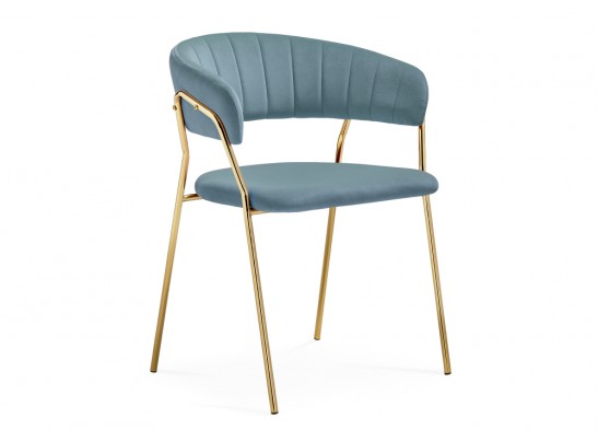 Стул на металлокаркасе Kamelia 1 light blue /gold в Ростове-на-Дону