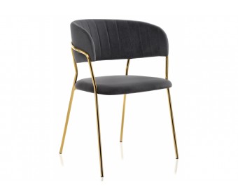 Стул на металлокаркасе Kamelia grey / gold