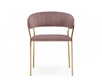 Стул на металлокаркасе Kamelia светло-фиолетовый / золотой