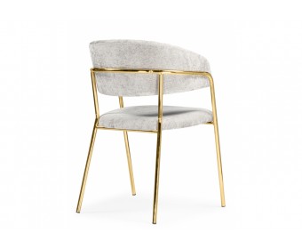 Стул на металлокаркасе Kamelia светло-серый / ткань золотые ножки