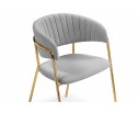 Стул на металлокаркасе Kamelia велюр светло-серый / золотой в Ростове-на-Дону