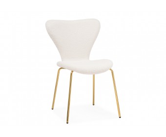 Стул на металлокаркасе Solo white / gold