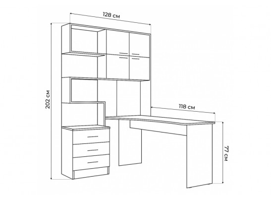 Компьютерный стол Эльброни правый белый в Ростове-на-Дону