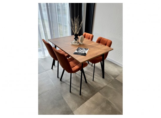 Деревянный стол Кортни 117 (157) x 77 дуб крафт золотой / черный матовый в Ростове-на-Дону