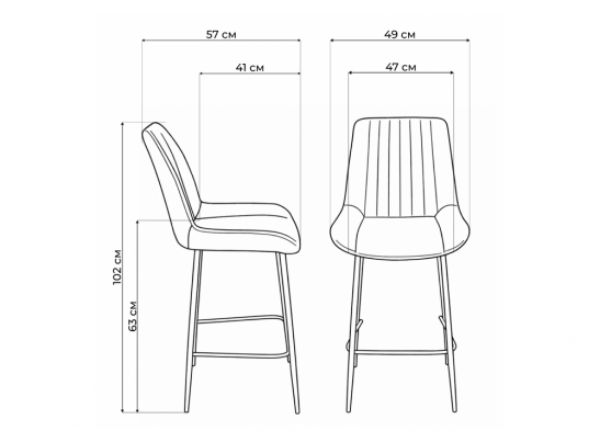 Полубарный стул Седа 360 темно-серый (zd 995) / золотой