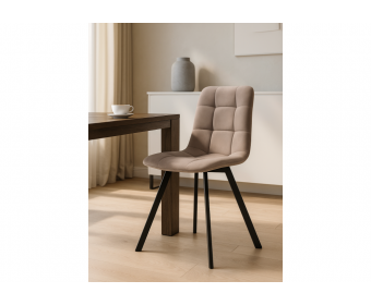 Стул на металлокаркасе Симпл латте / черный