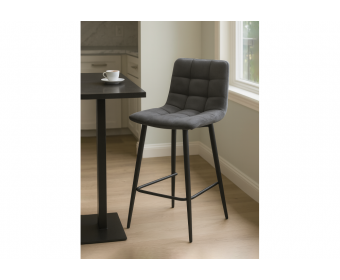 Полубарный стул Симпл темно-серый / черный