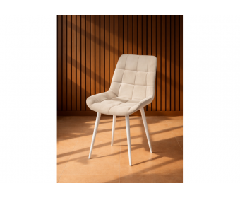 Стул на металлокаркасе Челси 360 К бежевый (zd 210) / белый