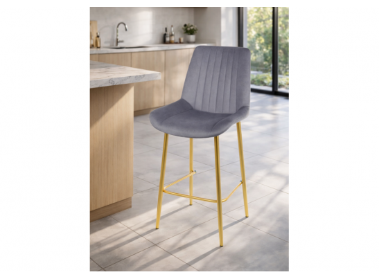 Полубарный стул Седа 360 темно-серый (zd 995) / золотой