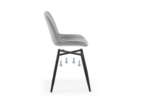 Комплект стульев Вейв 4 шт светло-серый / черный в Ростове-на-Дону