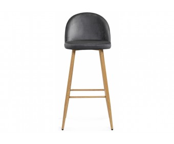 Барный стул Dodo 1 dark grey with edging / wood
