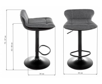 Барный стул Domus черный / серый