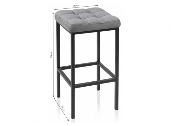 Барный стул Лофт ткань канди грей / черный матовый в Ростове-на-Дону