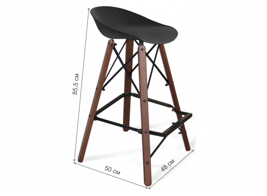 Барный стул SHT-ST19/S80 черный / темный орех в Ростове-на-Дону