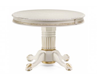 Деревянный стол Альфред крем / золотая патина