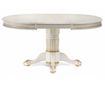 Деревянный стол Альфред крем / золотая патина