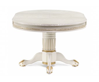 Деревянный стол Альфред крем / золотая патина