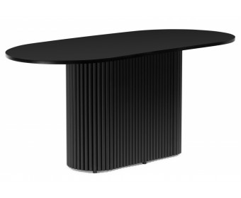 Деревянный стол Барон О 160 х 90 черная пленка шагрень / черный