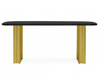 Деревянный стол Бавария B 180 х 90 черная пленка шагрень / золото