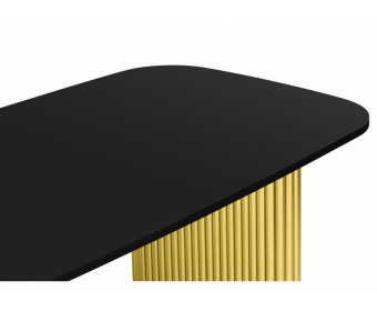 Деревянный стол Бавария B 180 х 90 черная пленка шагрень / золото