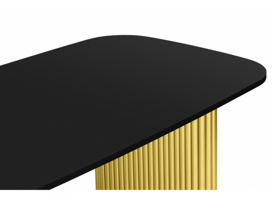 Деревянный стол Бавария B 180 х 90 черная пленка шагрень / золото
