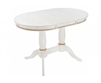 Деревянный стол Кантри 120 молочный / золотая патина