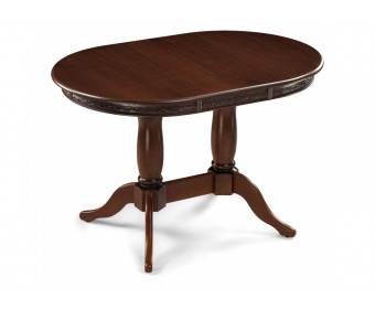 Деревянный стол Кантри 120 овальный орех / коричневая патина