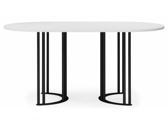 Деревянный стол Хьюго О 160 х 90 белая шагрень пленка / черный в Ростове-на-Дону