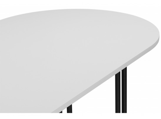 Деревянный стол Хьюго О 160 х 90 белая шагрень пленка / черный в Ростове-на-Дону