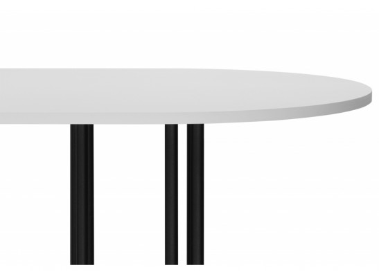 Деревянный стол Хьюго О 160 х 90 белая шагрень пленка / черный в Ростове-на-Дону