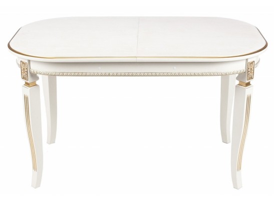 Деревянный стол Romeo 130(170)х85х75 молочный / патина золото в Ростове-на-Дону