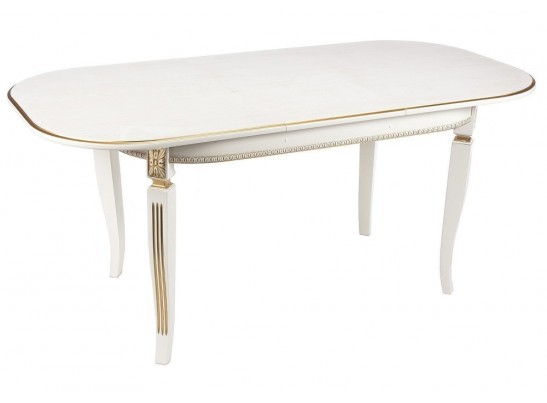 Деревянный стол Romeo 130(170)х85х75 молочный / патина золото в Ростове-на-Дону