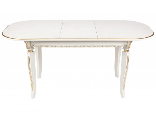 Деревянный стол Romeo 130(170)х85х75 молочный / патина золото в Ростове-на-Дону