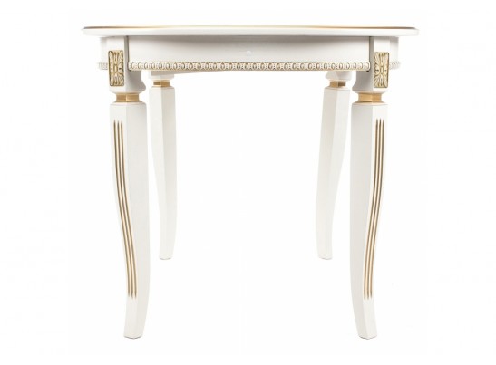 Деревянный стол Romeo 130(170)х85х75 молочный / патина золото в Ростове-на-Дону