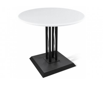 Деревянный стол SHT-TU6-BS2/80 МДФ белый / черный муар / белый шагрень