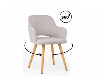 Деревянный стул Эолин 360  светло-серый (glory 36) / светлое дерево