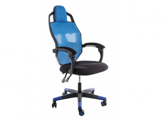 Компьютерное кресло Knight черное / голубое в Ростове-на-Дону