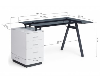 Компьютерный стол Torvi white / black