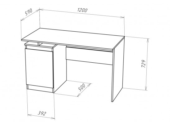 Письменный стол Рунтроп 2 120х59х72,9 белый в Ростове-на-Дону